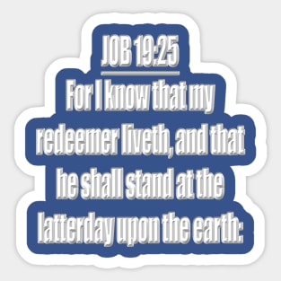 Job 19:25 Bible Verse KJV Text Sticker